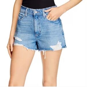 Paige Margot high rise destructed short denim cutoffs Sz 26